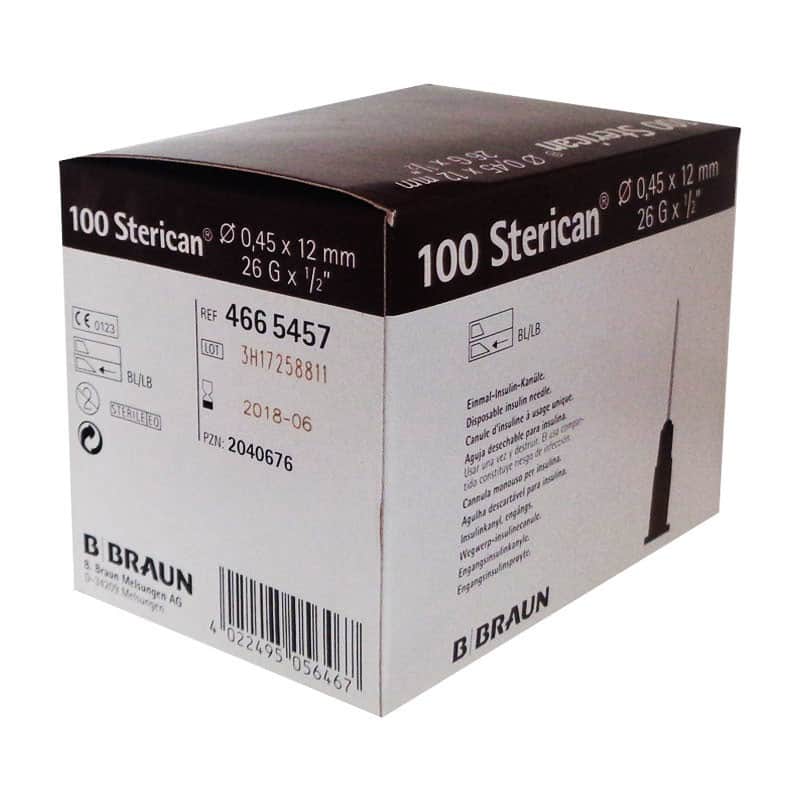 B. Braun Aguja Hipodérmica Sterican 26G 0,45x12 mm Cono Marrón 100 unidades
