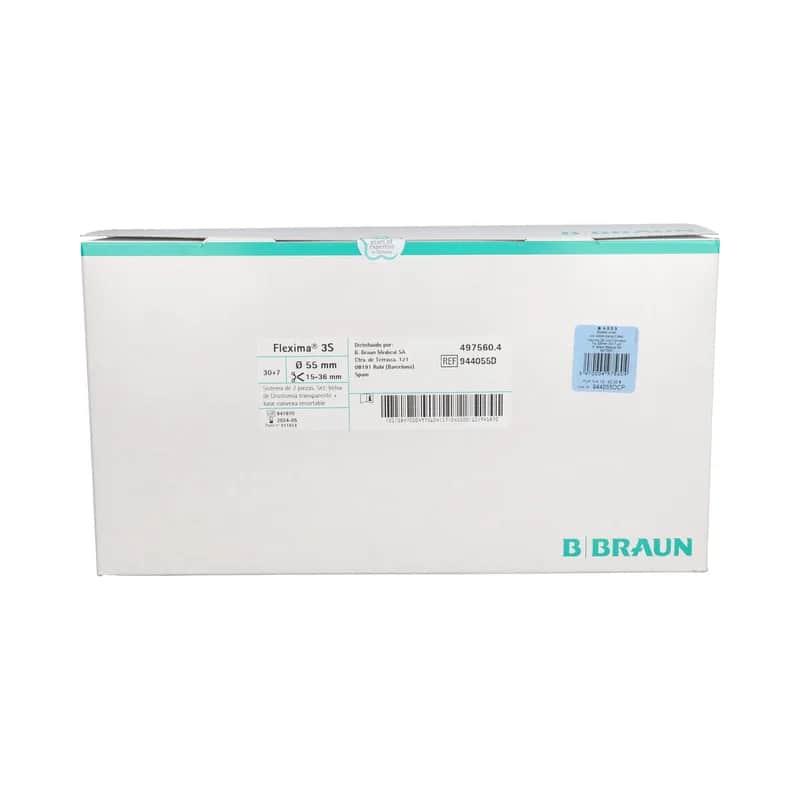 Bolsas de urostomía, sistema de doble placa con cierre especial Flexima 3S Uro convexa transparente recortable (55/15-36 mm, 30 + 7 unidades)