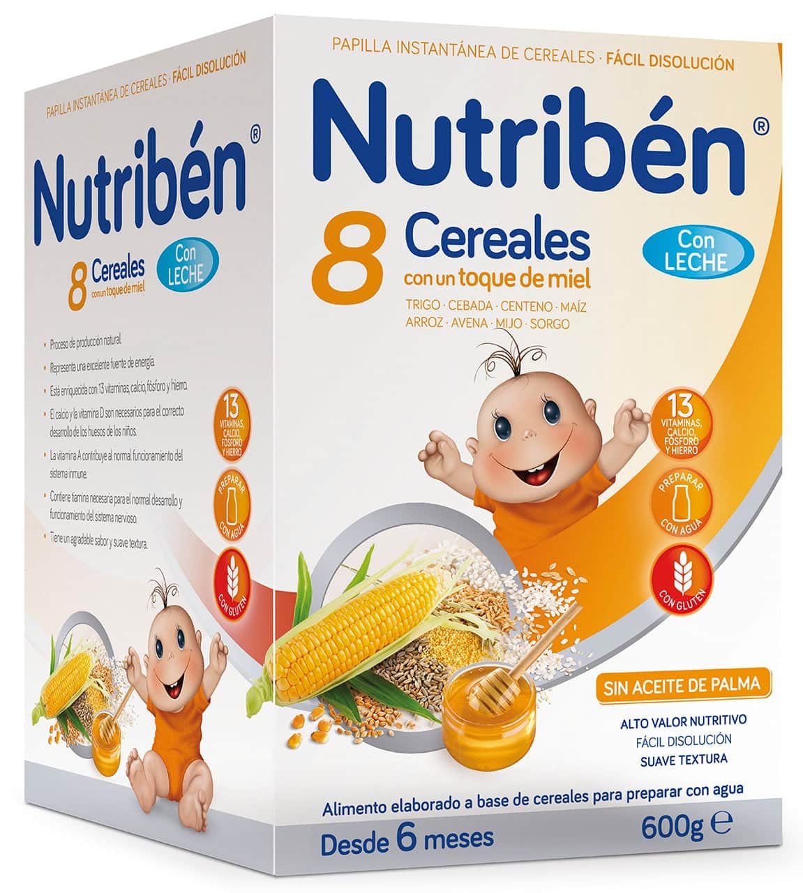 Nutribén 8 Cereales y Miel con Leche Adaptada 600g